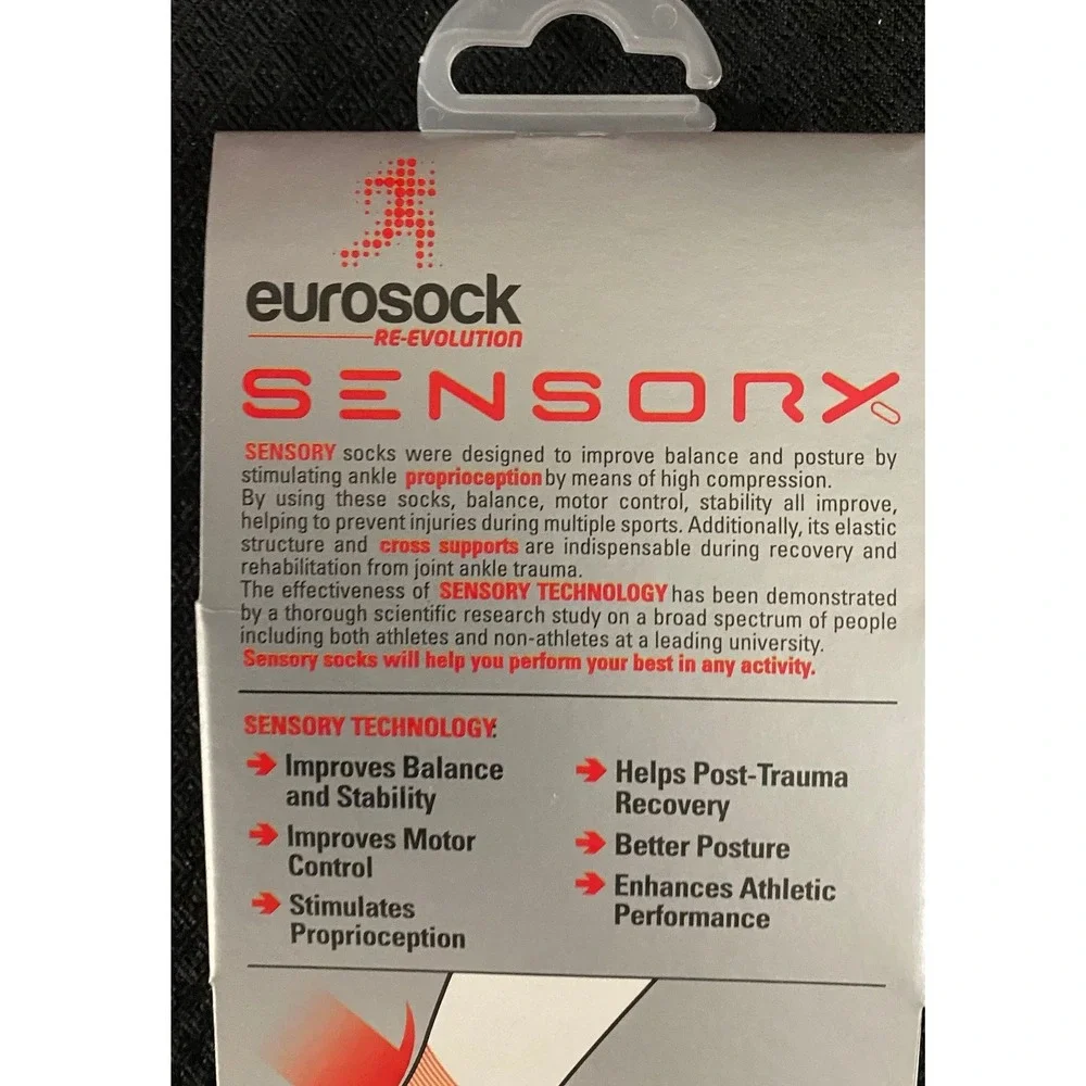 Eurosock Sensory Crew White Cloudy Compression Socks Size M Made in Italy NWT